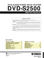 Yamaha DVDS-2500 - Service Manual